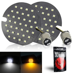 Eagle Lights 3 1/4" Harley Front LED Turn Signals Clear Lens Equalizer Road King - Picture 1 of 12