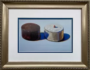 Wayne Thiebaud "Dark and White Cake 1988" Nueva impresión artística enmarcada personalizada - Imagen 1 de 3