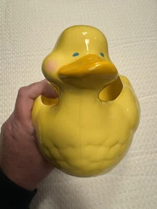 Wowser Ceramic Yellow Duck Planter Vase 6 Inches Great Baby Gifts Gift - Picture 1 of 9