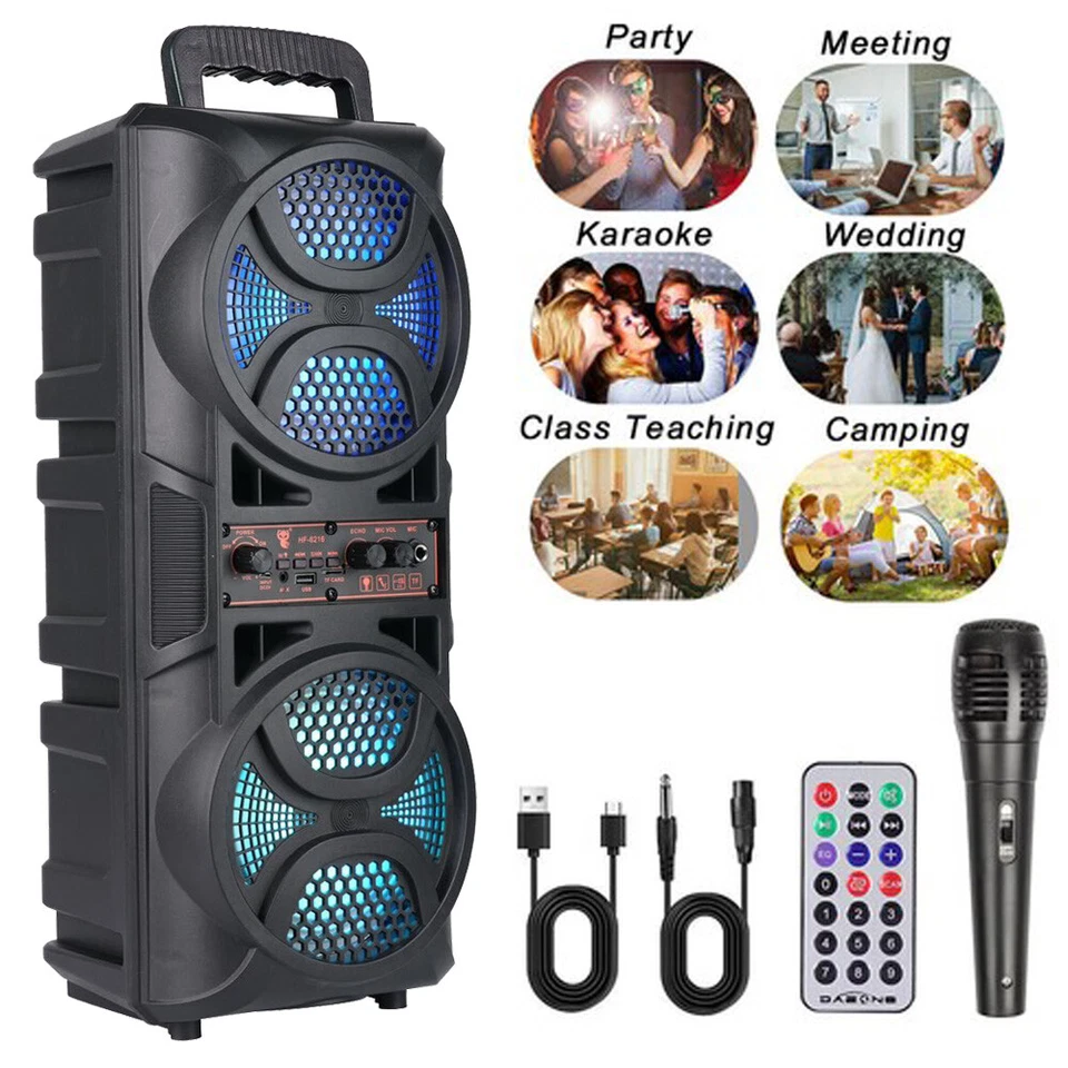 Portable Bluetooth Speaker Sub woofer Heavy Bass Sound System Party+Remote - Image 1 of 4