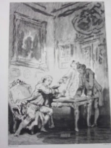 GRAVURE FRAGONARD 1840 / LA COUPE ENCHANTEE - Imagen 1 de 2