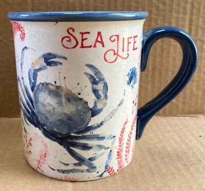 NEW Nautical Sea Life Blue Crab Mug Cup by Certified International ~ Ocean Beach - Image 1 of 4