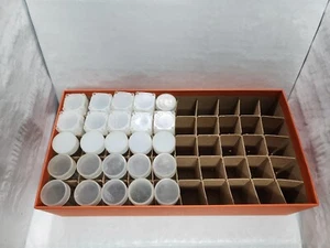 25 Quarter Square And Round Storage Tubes With Orange Storage Box - Picture 1 of 3