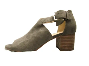 NINE WEST GREENISH-BROWN FAUX SUEDE Heel Slingback Sandal-MULE OPEN-TOE PUMPS 8M - Picture 1 of 14