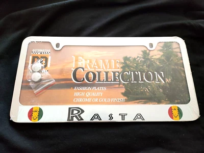 Rasta Jamaica Stainless Steel Laser Engraved License Plate Frame Car Rastafarian - Image 1 of 3