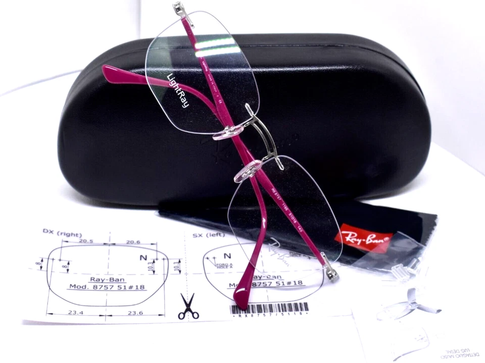 Nuevas gafas Ray-Ban LightRay auténticas Rx sin montura marco ITALIA ZQ_9001 Foto 1 de 1