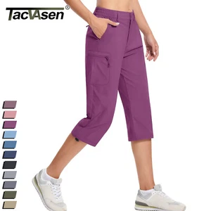Women's Cargo Capris Nylon Pants Water Resistant Outdoor Hiking Athletic Joggers - Picture 1 of 89