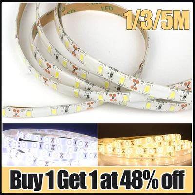 12V LED Strip Waterproof Lights Flexible Tape Self Adhesive Band Lighting 1-5M - Image 1 of 4