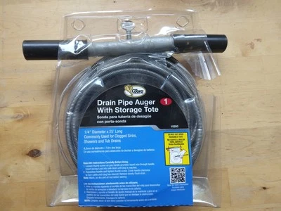 Cobra 1/4" X 25' Long  Drain Pipe Auger With Storage Tote - Image 1 of 4
