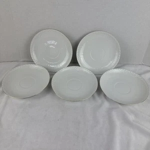 Royal Copenhagen Gold Fächer Creme Untertassen 6,5" #764 5er Set - Bild 1 von 4