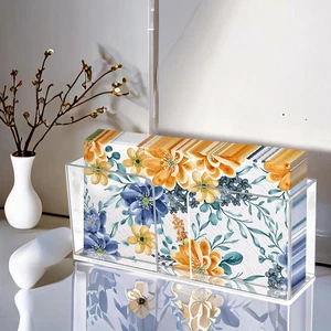 Acrylic Napkin Holder, Guest Towel Holder, Bathroom Napkin Holder Tray, Plastic - Picture 1 of 12