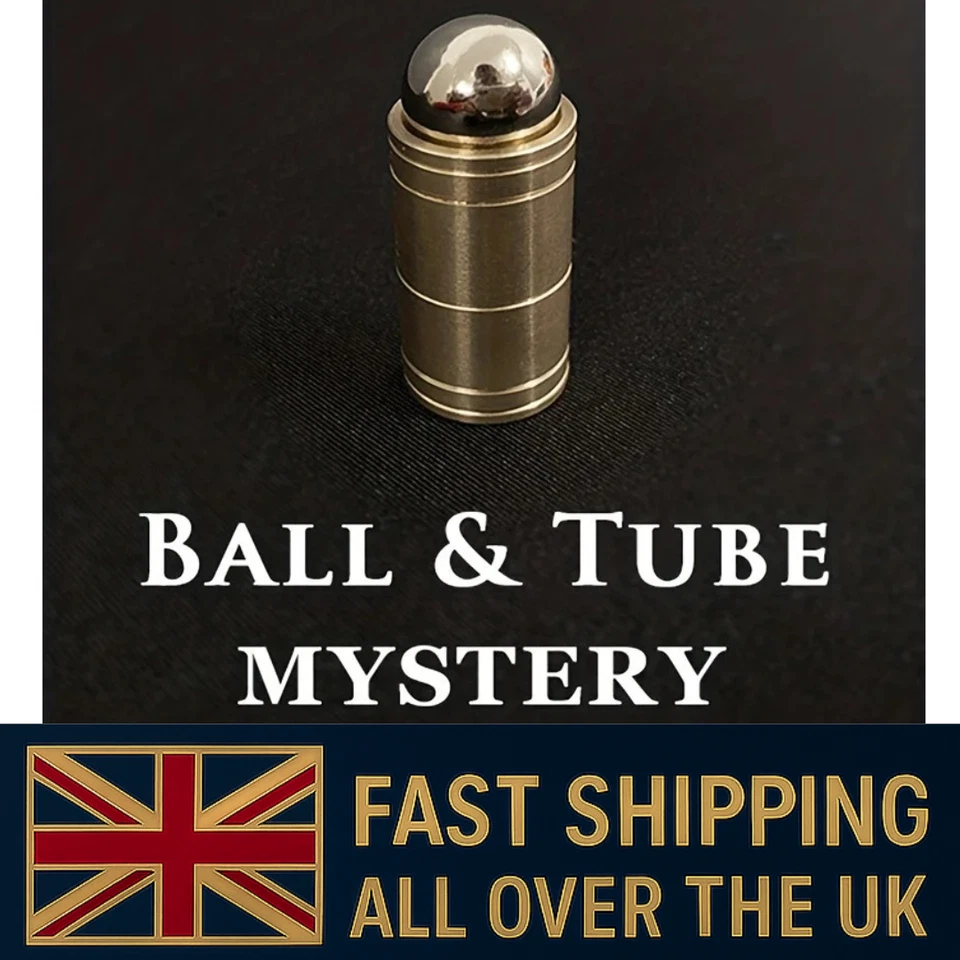 Ball & Tube Mystery (Brass) Close up Magic Tricks Illusions Gimmick Fun Magic Ba - Image 1 of 4