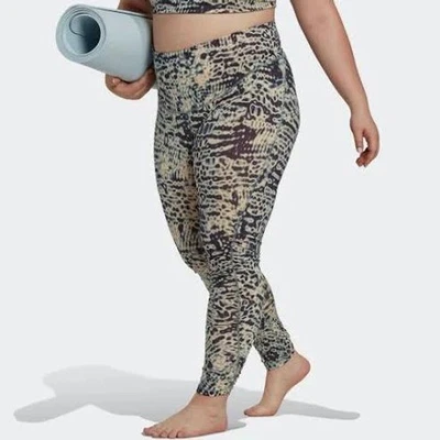 Adidas 11 Honore Plus Size 2X Abstract Print Ruched Ankle Leggings - Image 1 of 4