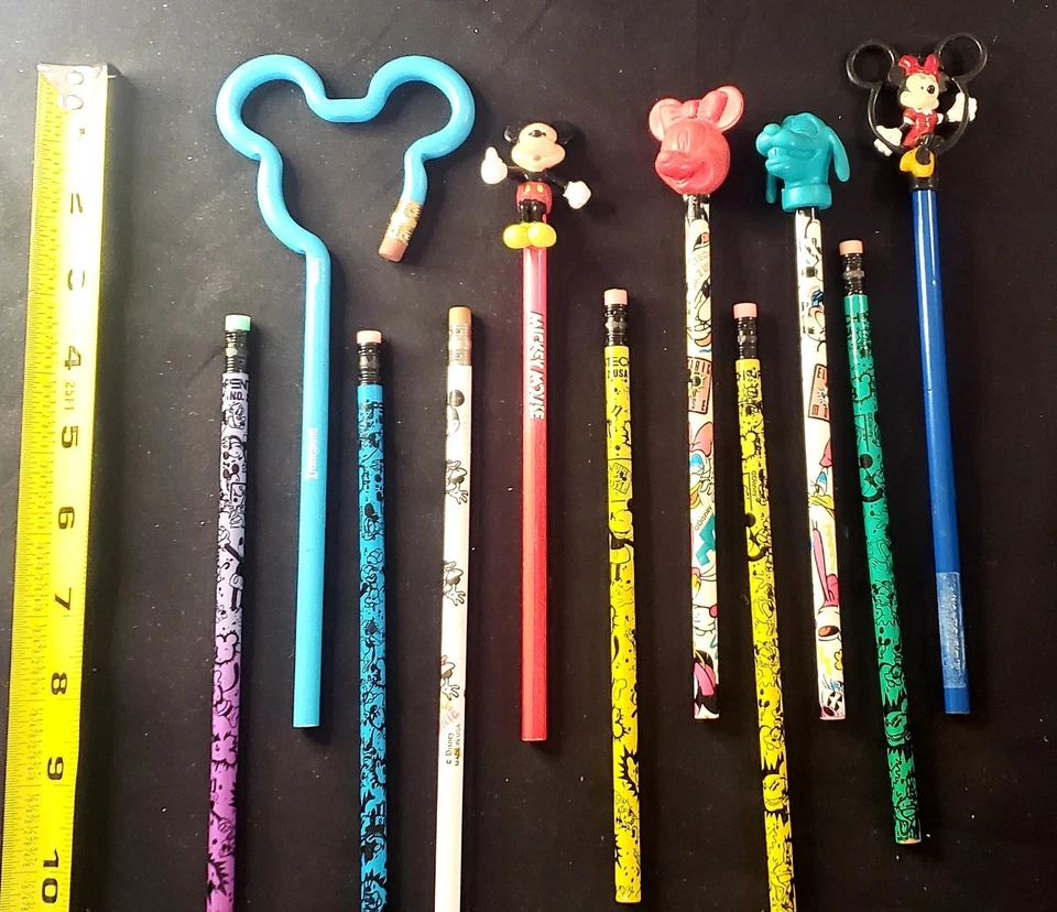 Disney Unsharpen Pencils - 11 Featuring  Mickey,  Minnie, Pluto - Image 1 of 1