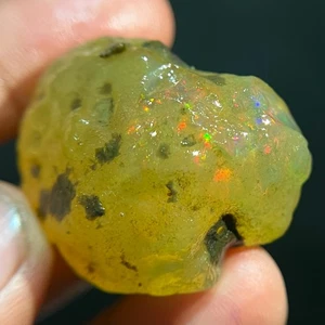 Opal Rough Natural Ethiopian 85 Cts Incredible Welo Multi Fire Opal Gemstone Raw - Picture 1 of 8