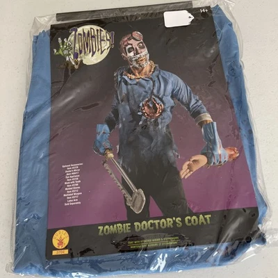 Abrigo de médico zombi disfraz abrigo de rubíes con herida adjunta y estetoscopio nuevo en paquete sistema operativo Foto 1 de 4
