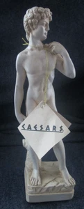 Vintage 1970s Caesars Palace Las Vegas Purchase: 'DAVID' /~9" Tall w/Tag / Resin - Picture 1 of 5