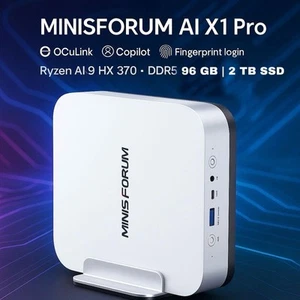 MINISFORUM AI X1 Pro-370 (96GB+2TB SSD) Mini Gaming PC AMD Ryzen AI 9 HX 370 - Bild 1 von 6