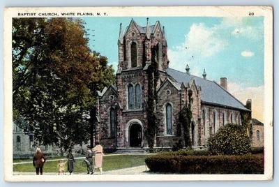 1937 White Plains New York Vintage Postcard Baptist Church Chapel Building - Image 1 of 2