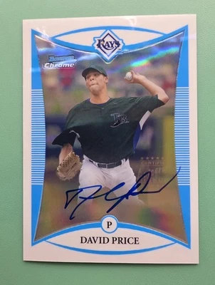2008 Bowman Chrome David Price Auto Refractor /500 Rookie RC Tampa Bay Rays - Image 1 of 3