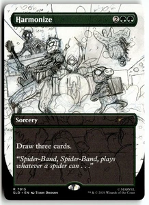💥Harmonize #7015 Sketch Version Spider-Man Secret Lair MTG Super Rare💥 - Picture 1 of 2
