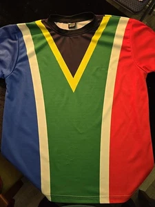 SOUTH AFRICA Flag Shirt Coat Of Arms Patriotic Men's LG Sport Full Print Short - Picture 1 of 6