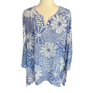 Jess And Jane Top Women's Margarita Tunic Blue XL 61-1162 USA Coastal Resortwear - Picture 1 of 11