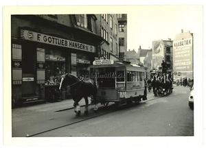 Oryg. Zdjęcie starego tramwaju konnego b. parada Kopenhaga Dania maj 1961 - Zdjęcie 1 z 1