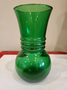 Vintage Anchor Hocking Forest Green Vase - Picture 1 of 4