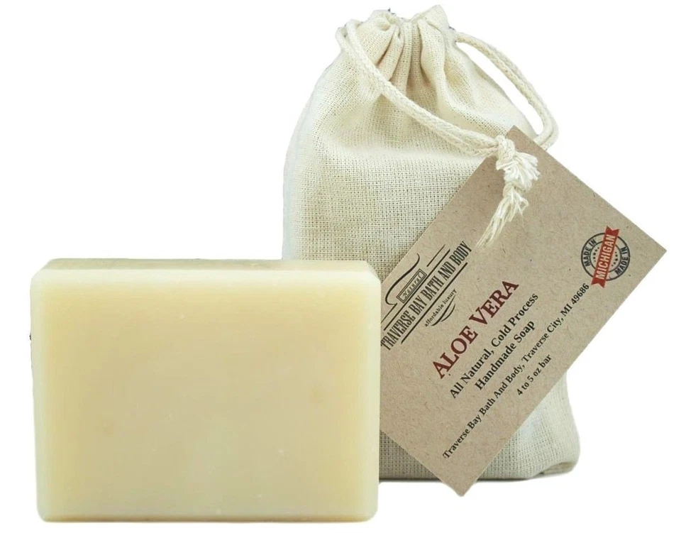 芦荟,全天然手工肥皂,冷工艺,大号 5.5-6 盎司   — 第 1/4 张图片