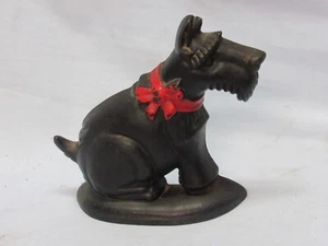 Vintage schwarz Gusseisen Metall Scottish Terrier Scotty Hund Statue Türstopper - Bild 1 von 4