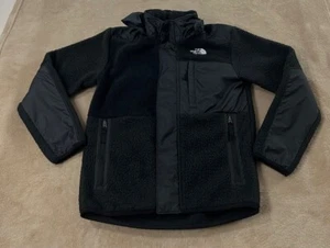 The North Face Forrest Mixed-Media Boy M (10) Snap Fleece Jacket Gray/Black EUC - Picture 1 of 12