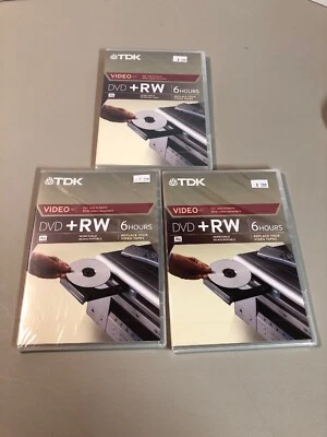 TDK video 4X DVD + RW 6 hours  3 pack replace your video tapes - Image 1 of 2