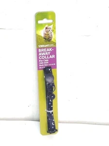Vibrant Life Breakaway Katzenhalsband Einheitsgröße Mond Sterne Glocke Design Hals 8,5-14 Zoll - Bild 1 von 2