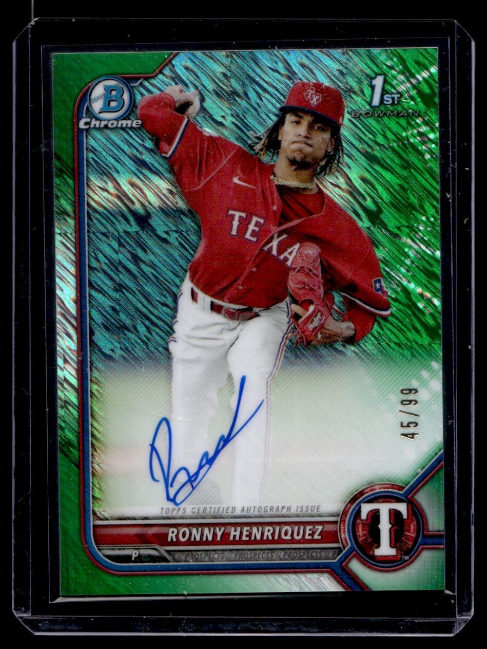 2022 Bowman Chrome Green Shimmer Ronny Henriquez Auto /99 #CPA-RH