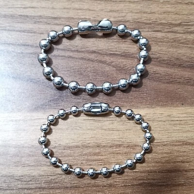 Men's bracelet Stainless steel bead rolo oval box figaro style 7.5-9.5in - Image 1 of 4