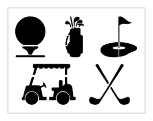 Muestreador de Golf Plantilla Palos de Pelota Carro Agujero Bandera 8" x 10" Hoja Reutilizable S1163 - Imagen 1 de 2