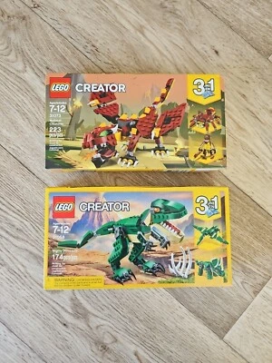 New LEGO Creator 3 in 1 Lot Mythical Creatures 31073 & 31058 Mighty Dinosaurs - Image 1 of 4