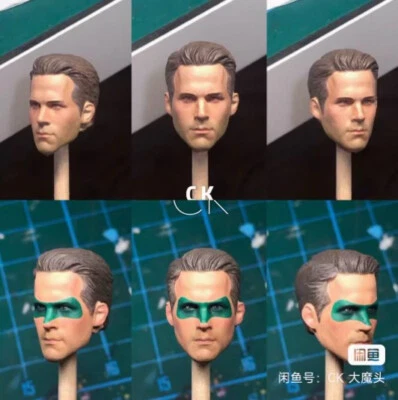 1:12 2pcs Head Sculpt Ryan Reynolds Fit 6'' Mez Male Action Figure Body Toy - Image 1 of 4