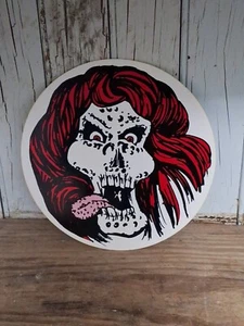 Rare Vintage 1990 Pog Slammer Skull Plastic Advertising 9" Round Halloween Decor - Picture 1 of 5