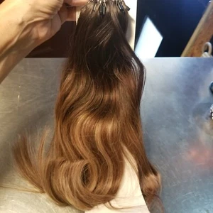 Ugeat Micro Ring Estensioni Capelli Umani T$1B/4/27 14” 50G - Foto 1 di 5