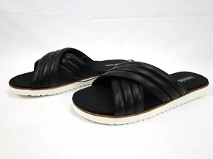 Sandalias para mujer Kensie Dream Cross con banda negra deslizantes, cómodas y acolchadas - Imagen 1 de 6