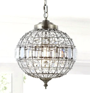 JONATHAN Y Georgina Cristal/Metal LÁMPARA 16" Colgante Globo Modelo JYL6110B - Imagen 1 de 17