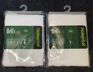 🔶️2x BELL'S HOLEPROOF DOUBLE SEAT BRIEFS WHITE SIZE 18 90cm M1788 UNDERWEAR - Picture 1 of 4