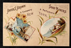 1882 Ad CALENDAR David S Brown & Company TOILET SOAPS Victorian TRADE Card - Picture 1 of 7