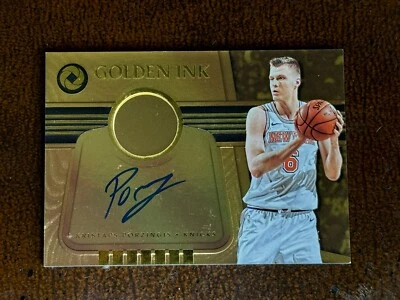 🔥 Porzingis Auto /20 - Panini Opulence Golden Ink Real 14kt Gold!! On-card Auto - Image 1 of 3