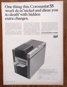 1966 SCM Coronastat 55 Photocopier Copy Machine Photo Promo Vintage Print Ad - Picture 1 of 4