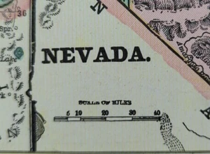 Vintage 1902 NEVADA Map 11"x14" ~ Old Antique Original CARSON CITY RENO NV - Picture 1 of 8