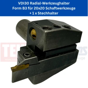 1 x VDI30 Portaherramientas Radial Forma B3 para 20x20 + 1 x Soporte de Pinchazo - Imagen 1 de 1