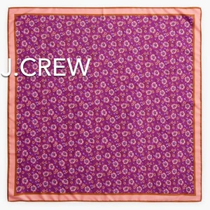 (NEW) Women's J.Crew Factory Purple Floral Printed Square Scarf Size: 25" x 25” - Picture 1 of 11